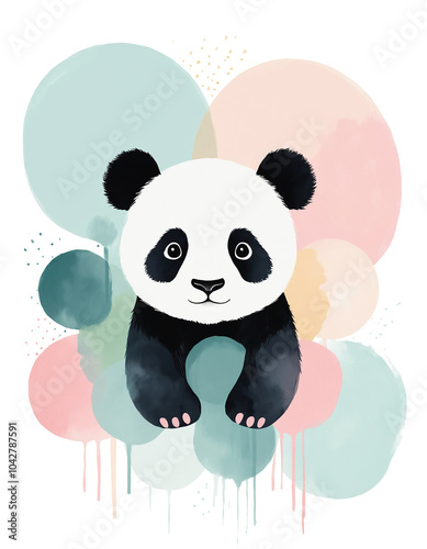 Cute little Panda colourful photo