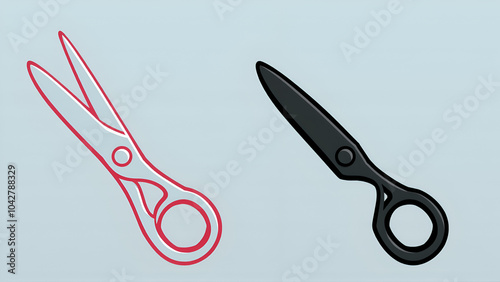 scissor icon easily re-edited with eps file photo