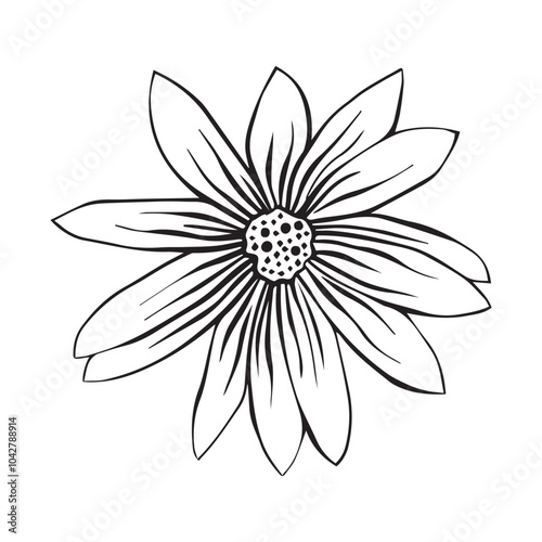 Hand drawn sketch of Jerusalem artichoke flower or Helianthus tuberosus plant isolated on white background.