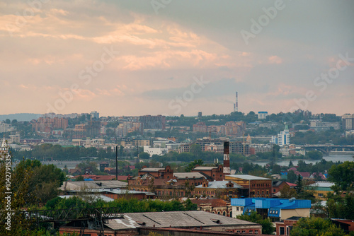 view of Irkutsk from a drone