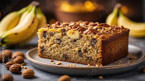 Wallpaper Mural Gluten-Free and Sugar-Free Banana Bread Cake - Healthy Baking Flat Lay Torontodigital.ca