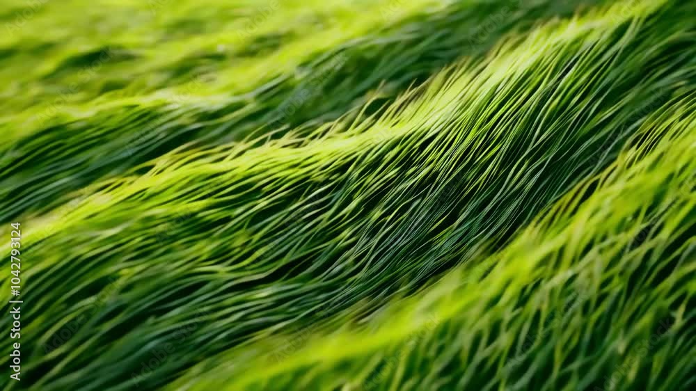 Macro shot of green grass blades with detailed texture Macro shot of green grass blades with detailed texture