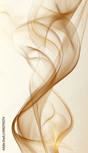 Abstract swirls of brown smoke against a white background.