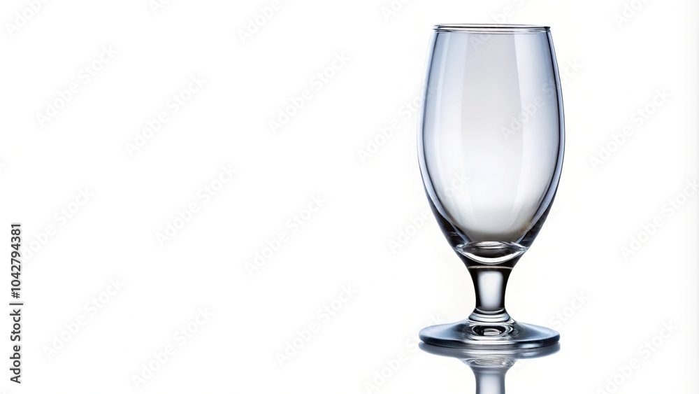 Empty clean tulip glass for beer isolated on white background Empty clean tulip glass for beer isolated on white background