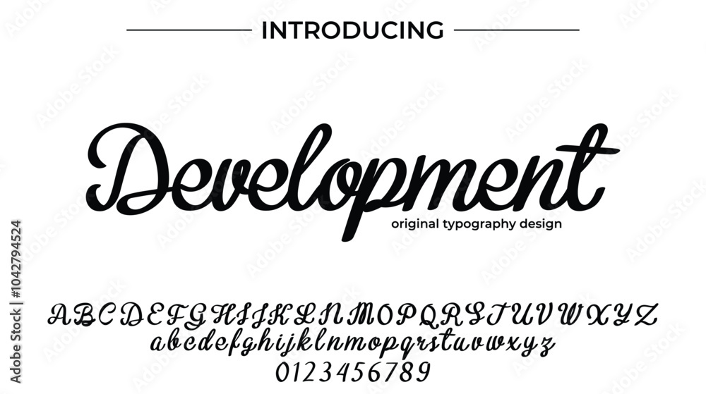 Development Font Stylish brush painted an uppercase vector letters, alphabet, typeface Development Font Stylish brush painted an uppercase vector letters, alphabet, typeface