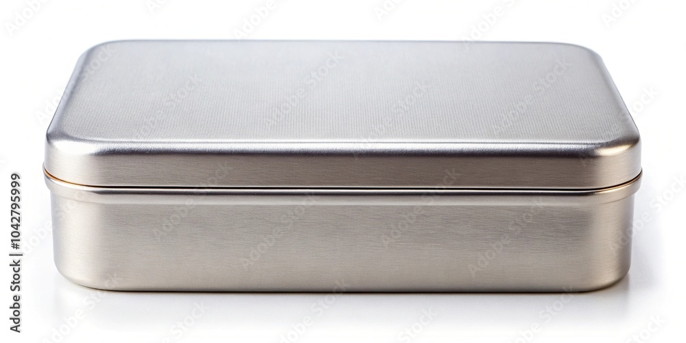 Empty silver metal box mock up clipping path multipurpose box for storing appliance isolated on white background Empty silver metal box mock up clipping path multipurpose box for storing appliance isolated on white background