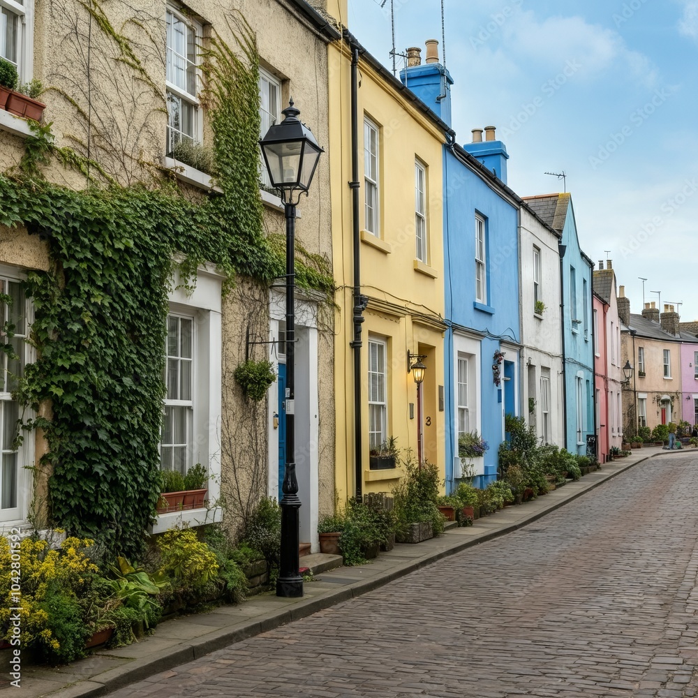 Fototapeta premium Colorful Houses in a Vibrant Urban Village