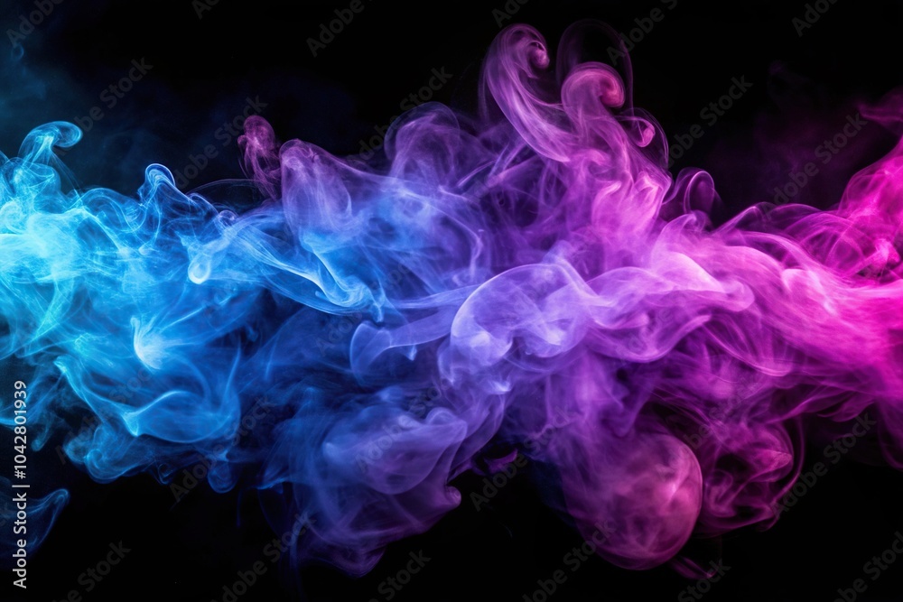 Obraz premium Ethereal smoke waves on a black background close-up