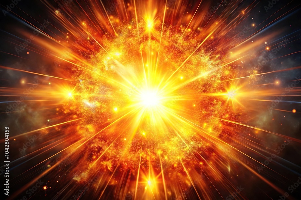 Fototapeta premium Explosion background with energy burst, sparks, and fire