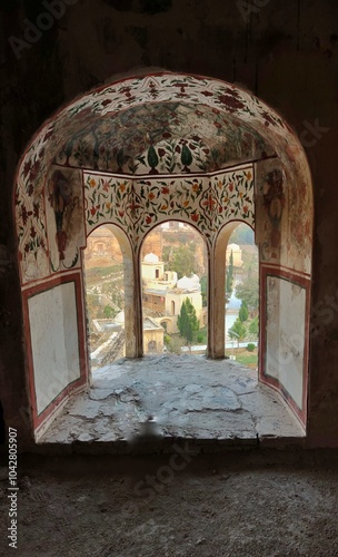 view from window in an old temple