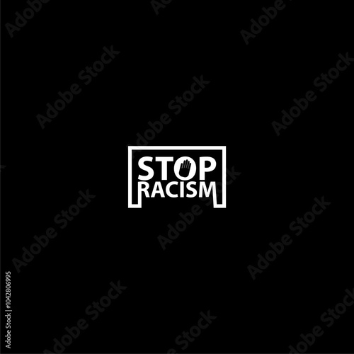  Stop racism icon sign icon isolated on dark background