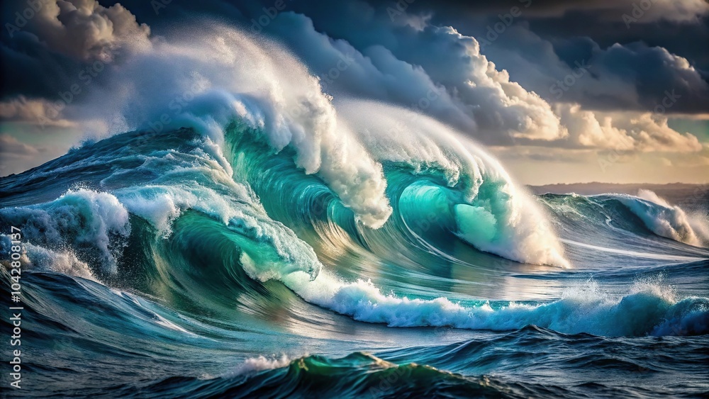 Extreme close-up minimalist macro photography capturing the balanced chaos and dynamic energy of stormy sea waves Extreme close-up minimalist macro photography capturing the balanced chaos and dynamic energy of stormy sea waves