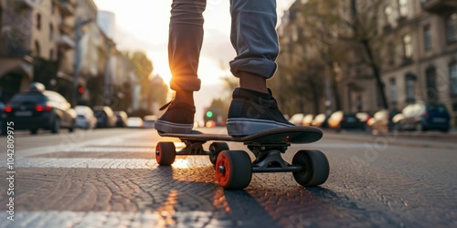 Skateboarding at Sunset