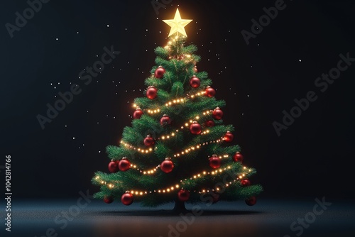 christmas tree in 3d by generative ai