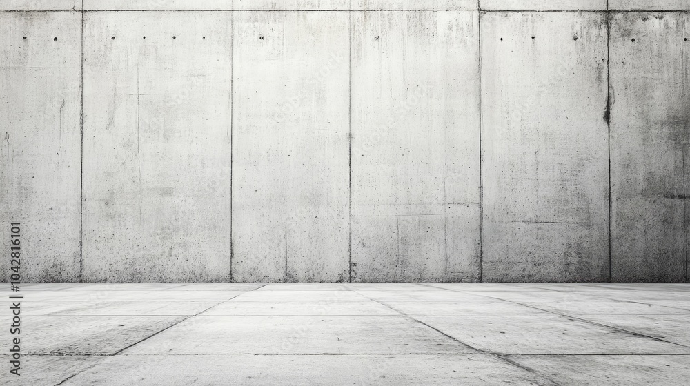 Modern Concrete Wall with Visible Lines and Sea View Modern Concrete Wall with Visible Lines and Sea View