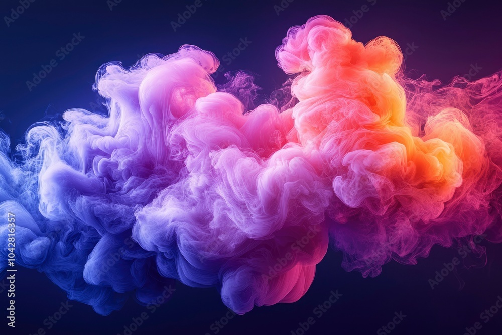 Obraz premium Abstract Swirling Smoke with Violet, Pink, and Orange Hues