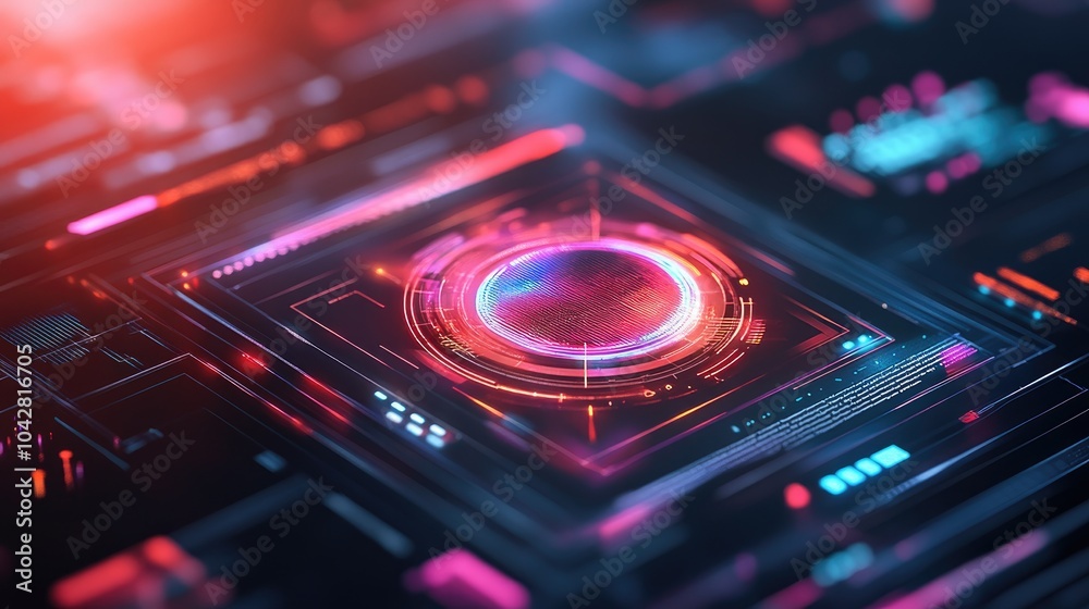 Obraz premium Futuristic UI Template with Translucent Panels
