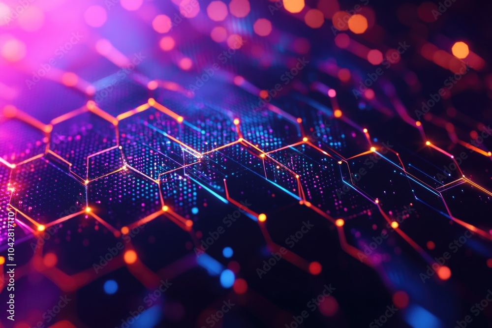 Obraz premium Computer Keyboard with Colorful Lights