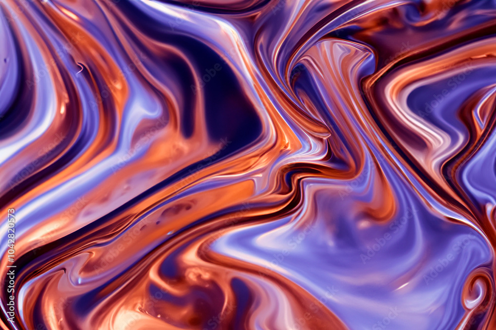 Obraz premium Abstract blue and orange marbled texture background