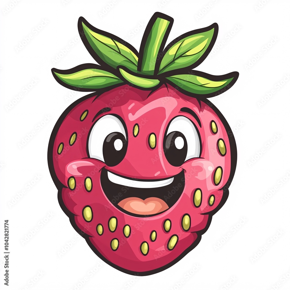 Obraz premium A cartoon pineberry with a happy expression