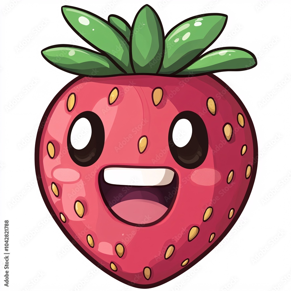 Fototapeta premium A cartoon pineberry with a happy expression