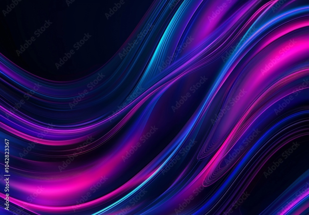 Fototapeta premium Dynamic Waves of Colorful Light in Abstract Digital Art