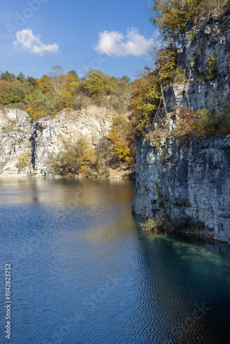 Beautiful view of Lagoon Zakrzowek, artificial water reservoir in city center, Krakow, Poland