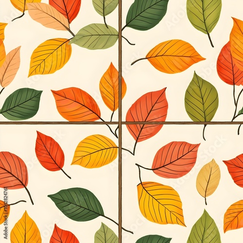 Seamless Autumn Leaf Pattern for Gift Wrap Printable Decor and Seasonal Backgrounds