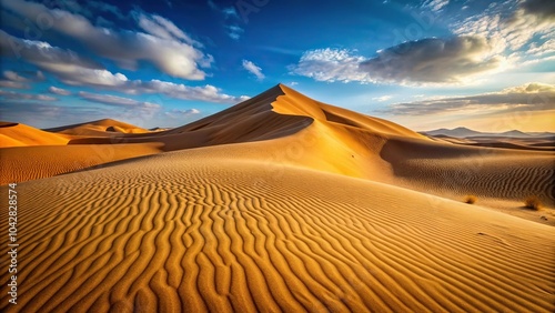 Desert scenery with a large dune hill in the distance Wallpaper Reflected