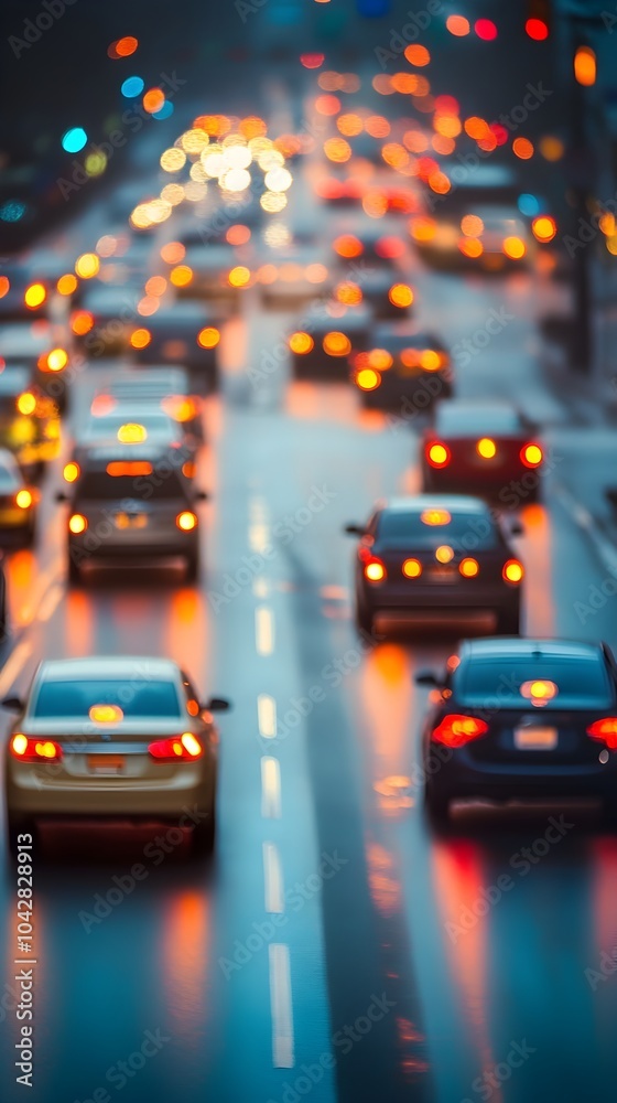 Fototapeta premium Blurred Lights and Traffic Chaos in the City Nightscape