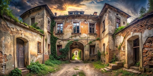 Dilapidated residence with a supernatural presence in narrow passageway