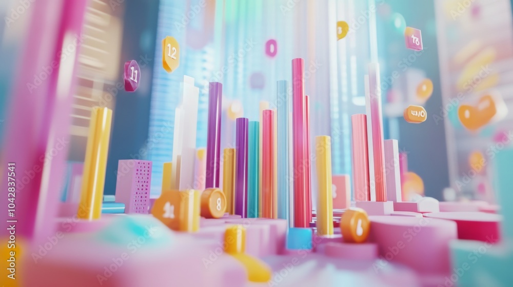 Colorful Data Visualization with Social Media Icons Colorful Data Visualization with Social Media Icons