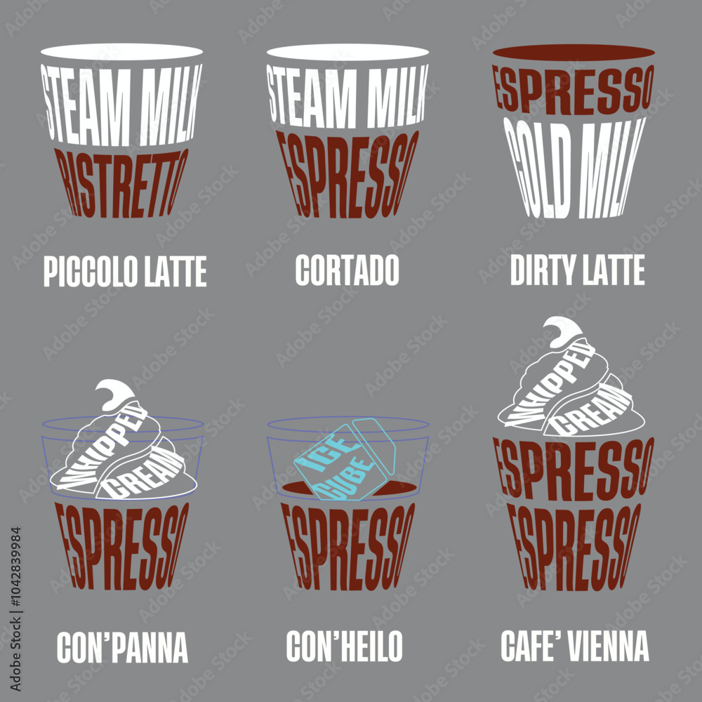 Coffee menu drawing with font stlye on the background