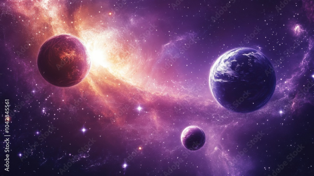 Cosmic Dance: Planets and Nebulae in the Void Cosmic Dance: Planets and Nebulae in the Void