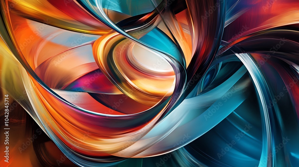 Abstract Art with Golden and Silver Waves Abstract Art with Golden and Silver Waves