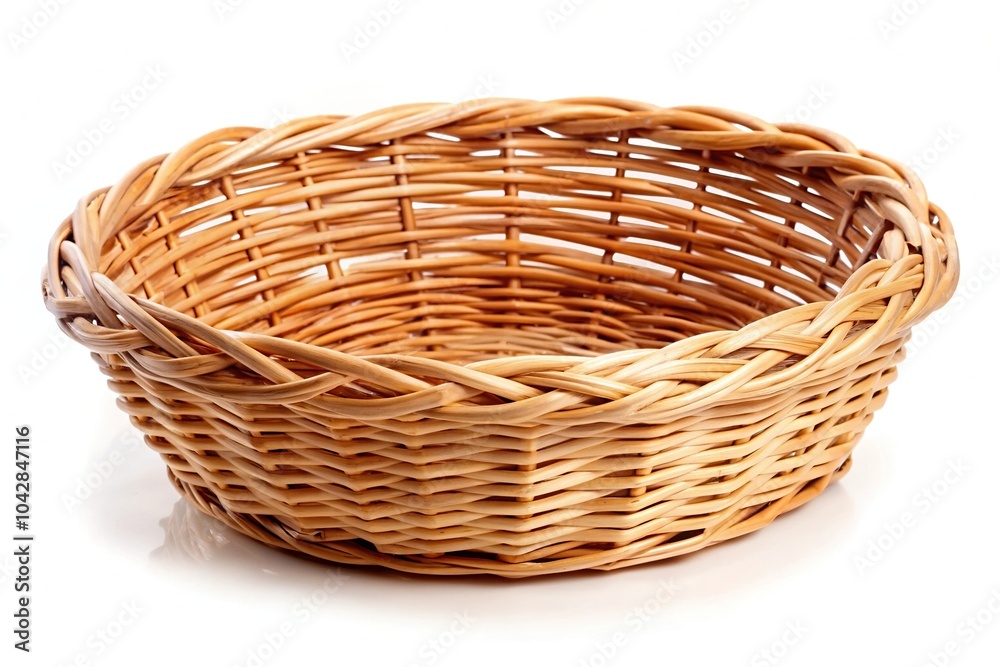 Close-up of white wicker basket without handle Close-up of white wicker basket without handle