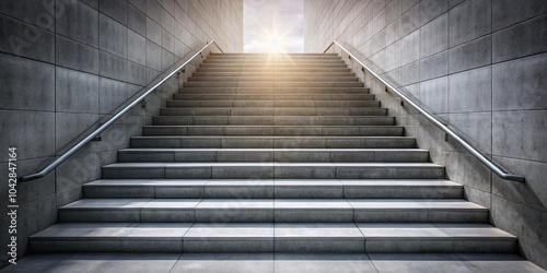Leading lines grey theme photography scene with stairs and sunlight