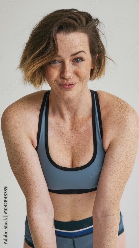 Fitness woman in sport style standing isolated on white background. Brunette girl standing in leggings. Fitness woman in sport style standing isolated on white background. Brunette girl standing in leggings.