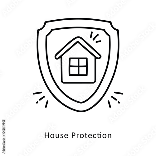 House Peotection Outline isometric stock illustration. EPS File stock illustration photo