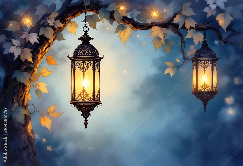 Beautiful banner with lanterns. Fabulous inspiration card for a holiday festival
Beautiful banner with lanterns. Fabulous inspiration card for a holiday festival