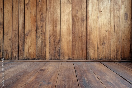 Wooden wall and floor background.