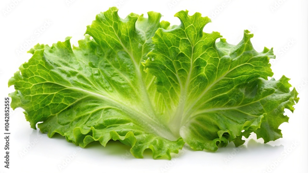 Lettuce leaf isolated on white background panoramic Lettuce leaf isolated on white background panoramic