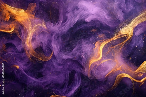 Abstract purple and gold swirls. Use for backgrounds, art, and design projects.