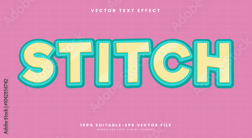 Stitch denim editable text effect Template suitable for embroidery patch