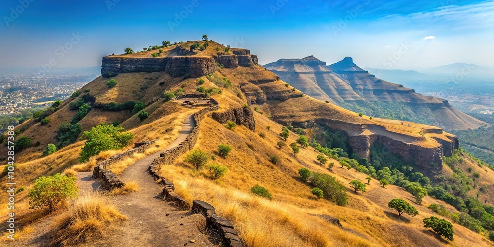 Obraz premium Exploring the surroundings of Sinhagad Fort in Pune