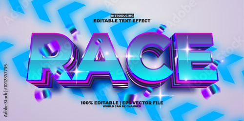 Race new editable text effect in new modern trend style