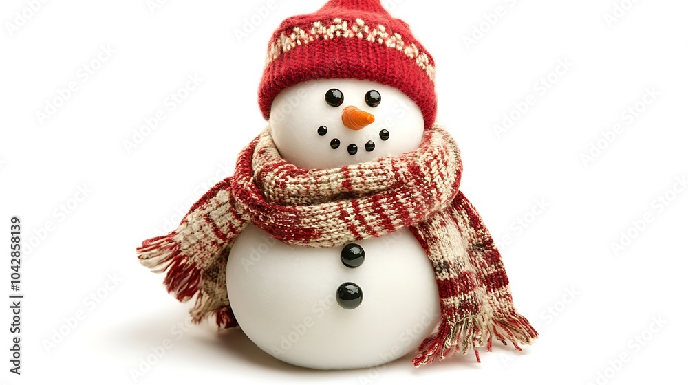 Cheerful Snowman in Red and White Cheerful Snowman in Red and White
