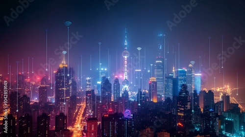 Wallpaper Mural internet-connected wireless city Torontodigital.ca