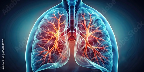 Extreme close-up image of healthy human lung