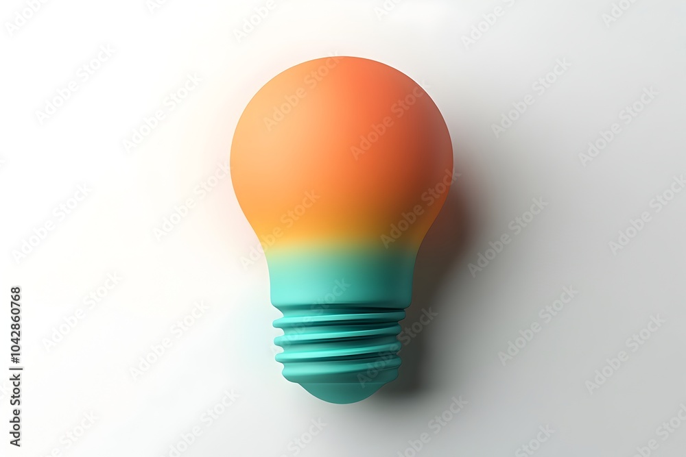 Innovation Idea Bulb with Minimalistic Rounded Gradient Design on White Background Innovation Idea Bulb with Minimalistic Rounded Gradient Design on White Background